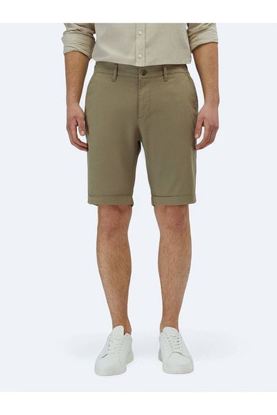 Kip Mink Plain Woven Slim Fit Casual Cotton Blended Bermuda