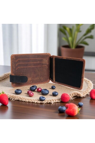 Modica Fermi - Genuine Leather Minimalist Men's Card Holder, Slim Wallet