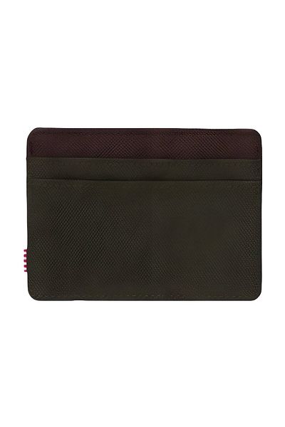 herschel Charlie Cardholder Ivy Green/Chicory Coffee Card Holder