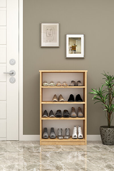 asratrend Asra Trend MDF 4 Katlı Açık Raflı Ayakkabılık - 60 cm, Modern,Bot U...