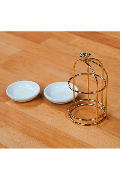 Zarif Home Tiny Two-Layer Coffee Side Cage Turkish Delight Bowl