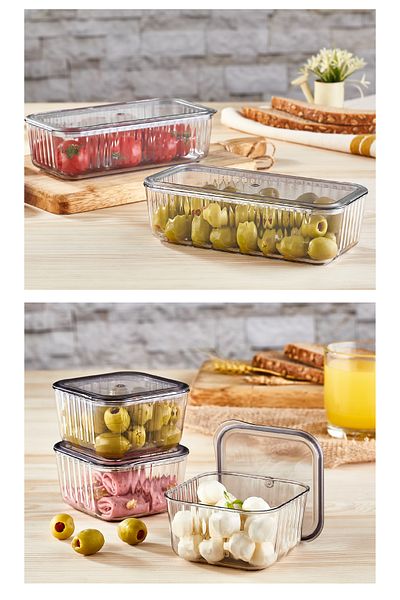 Vienev Acrylic 5 Compartment Breakfast Set with Lid Anthracite