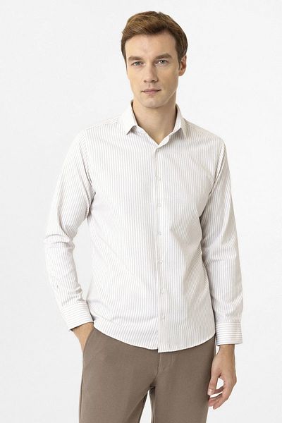 SÜVARİ SLIM FIT ΜΑΚΡΥΜΑΝΙΚΟ ΒΑΜΒΑΚΙ ΠΟΙΟΤΗΤΑΣ ΠΟΥΚΑΜΙΣΟ