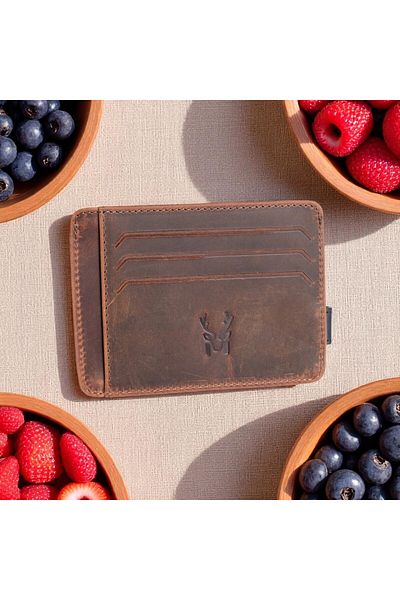 Modica Fermi - Genuine Leather Minimalist Men's Card Holder, Slim Wallet