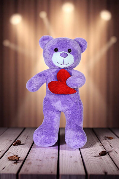 Canestar Elinde Özel Kırmızı Kalp İle Yumuşacık Ayıcık - Sevimli Peluş Ayı
