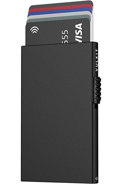 VULKIT محفظة رجالية لحامل البطاقات المنبثقة مع حماية RFID بسعة 7 بطاقات وتصميم نحيف