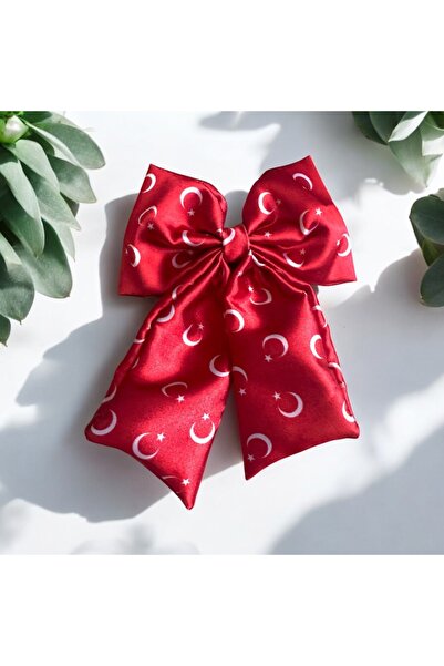 ALS Tasarım Dünyası Culoarea roșie pentru femei pe satin alb Moon Star Temati...