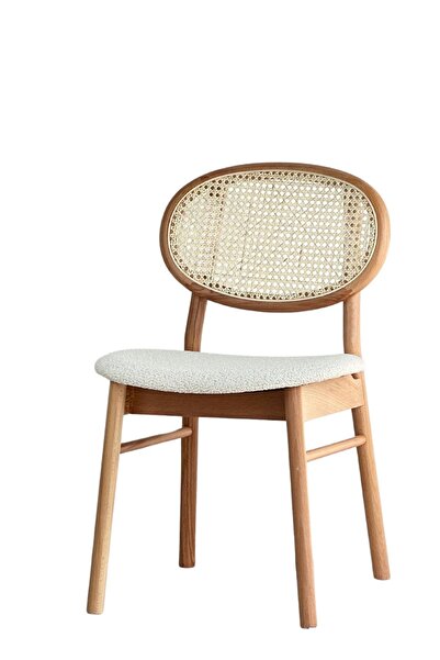 Woodenbend Medin Natural Ahşap Hazeranlı Sandalye 1 Adet – Bohem & İskandinav...