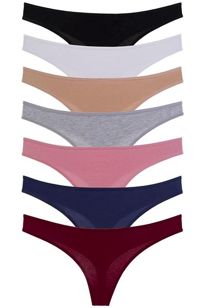 Nicoletta Damen-Slips, Tangas, 7er-Pack, Lycra, Grau