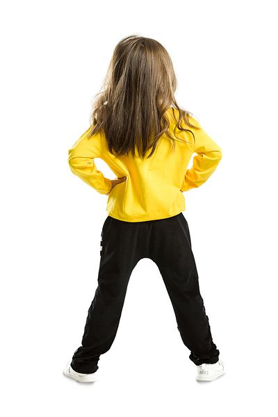 Denokids Aksamitny dres dla dziewczynki Bee Girl - w paski i kwiatowy wzór