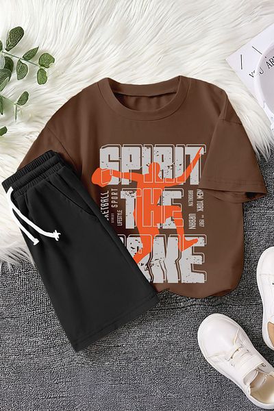 MYADA Детски комплект от 2 части с щампа на баскетболен играч New Season Spirit, 22475