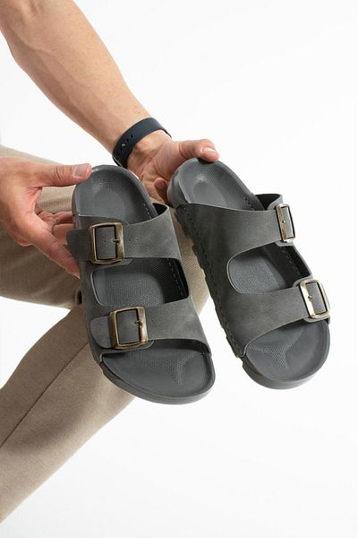 RedPlay Men's Slippers Summer Adjustable Double Buckle Comfortable Light Sole Stitched Slippers