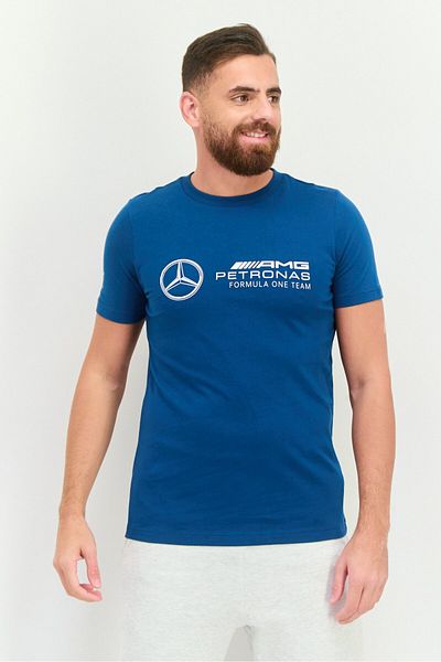 Puma Men Amg Petronas Sportswear Fit Short Sleeves Outdoor T-shirt, Teal Blue