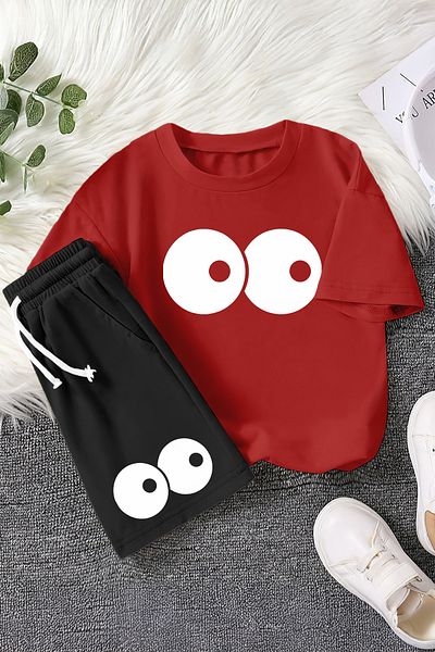 MYADA New Season Confused Eyes Printed 2-Piece Children's Suit 22561