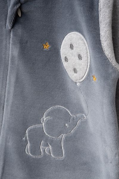 Bebitof Cute Balloon Elephant Patterned Cotton Velvet Jumpsuit