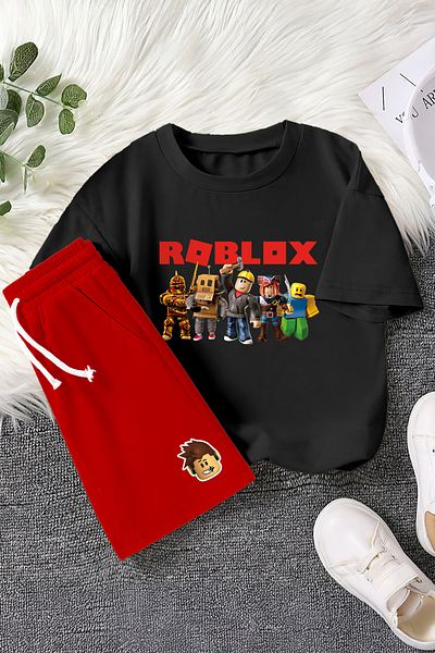 MYADA Premium Fun Roblox Printed Colorful 2-Piece Children's Set 23407