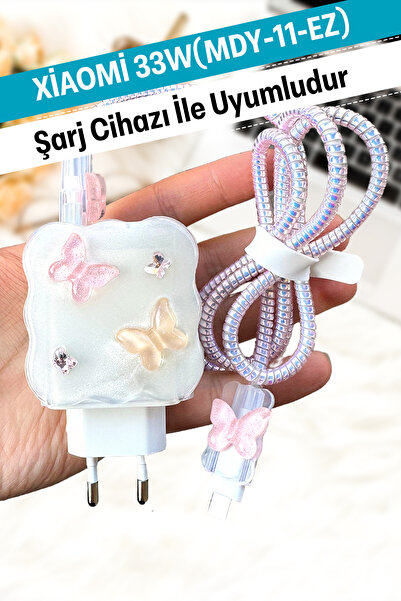 WANNA PROTECT Xiaomi 33w Uyumlu Ayıcık Şarj Başlığı Adaptörü Koruma Redmi Kab...