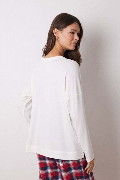 Women'secret White velvet long sleeve shirt