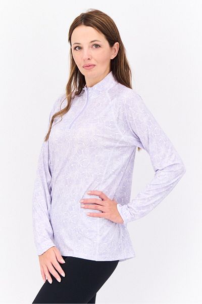 Puma Women Sportswear Fit Half Zip Golf Sweatshirts, White/Lavender