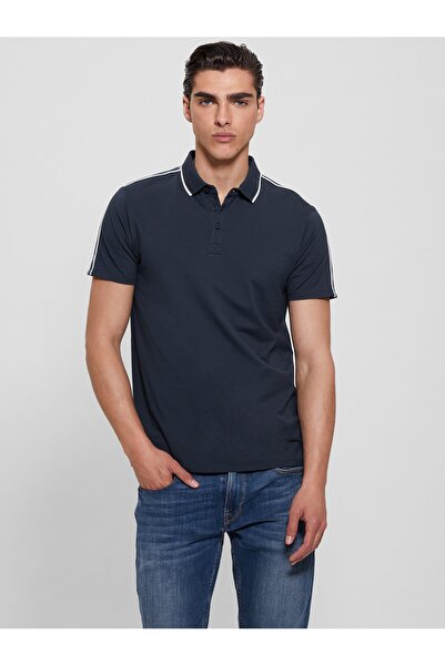 Guess SS QUATTRO G TAPE POLO Чоловіча синя футболка M4YP40KARS0-G7R1