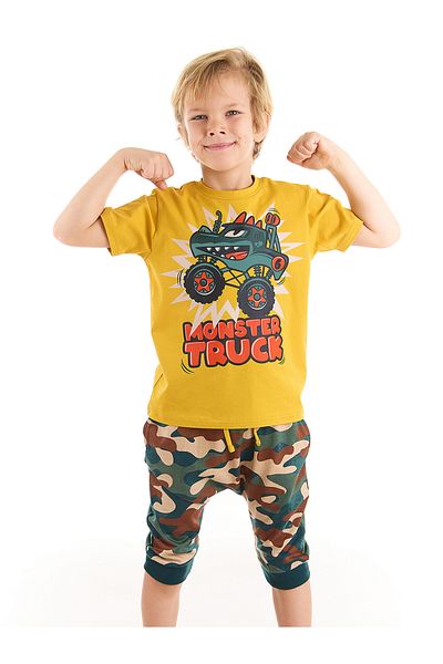 Denokids Set pantaloni scurți capri tricou pentru băiat Monster Truck