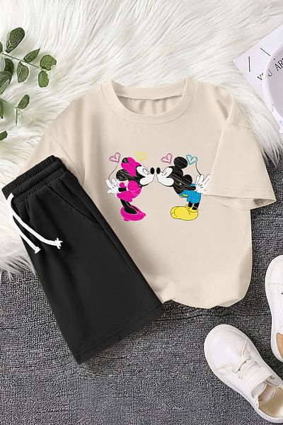 MYADA New Season Cheerful Cartoon Characters Printed 2-Piece Children's Suit 23402