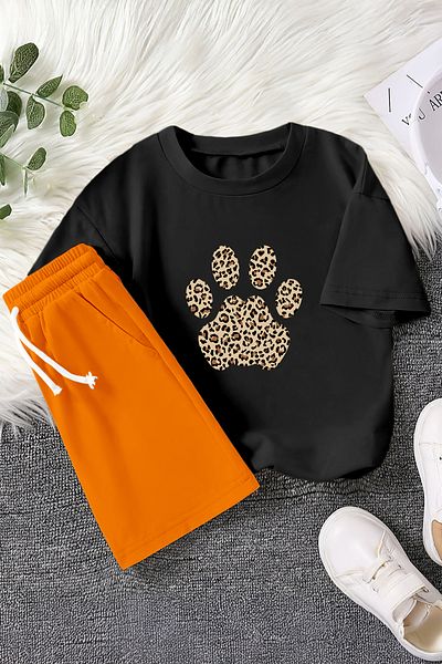 MYADA Premium Leopard Pattern Dog Print 2-Piece Children's Set 23456
