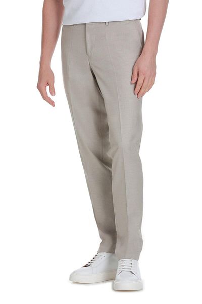 Hatemoğlu Μπεζ υφασμάτινο παντελόνι Slim Fit με τσέπες στο πλάι