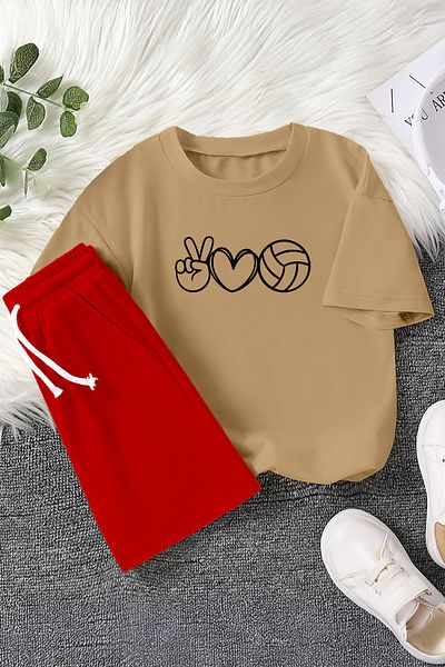 MYADA New Season Volleyball Love Printed 2-Piece Children's Set 23383