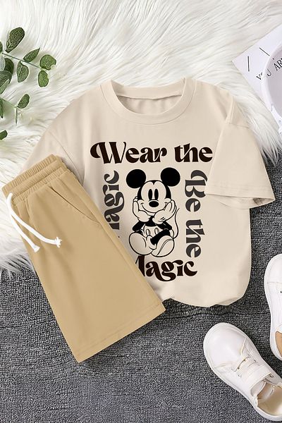MYADA New Season Cartoon Character Wear the Magic Printed 2-Piece Children's Set 22530