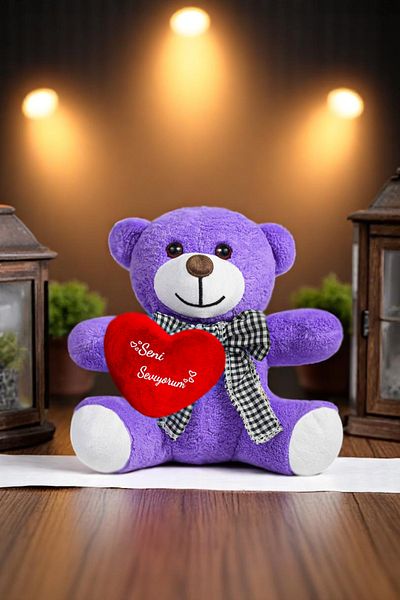 Canestar Special Design Bow Tie and Heart Details Special Gift for Lovers - Plush Bear