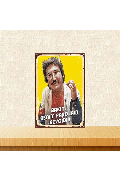 Home Parolam Sevgidir Feyyaz Yiğit 20-30 cm Retro Ahşap Poster Tkfx3700
