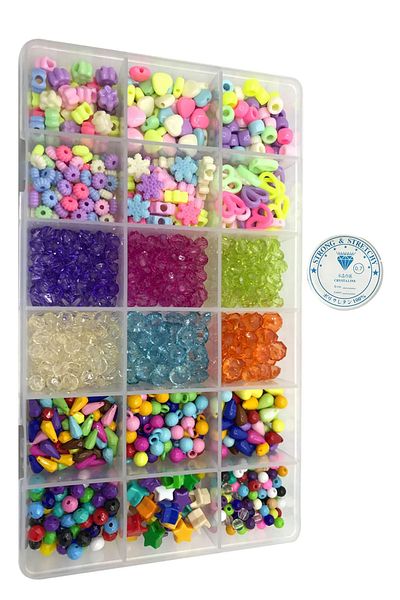 uniquehobby Σετ κατασκευής κοσμημάτων για παιδιά 4 - Χόμπι, DIY - Fun Bead Set - Κατασκευή κολιέ βραχιόλι