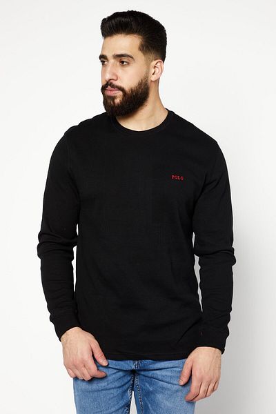 Polo Ralph Lauren Men Crew Neck Embordered Logo Sweatshirts, Black