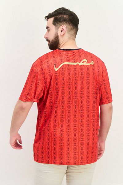 Puma Men Sportswear Fit Short Sleeve Egyptian Fa Football Jersey, Red/black