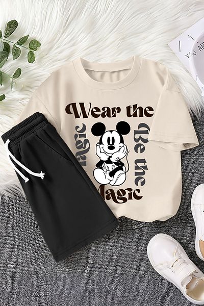 MYADA New Season Cartoon Character Wear the Magic Printed 2-Piece Children's Set 22530