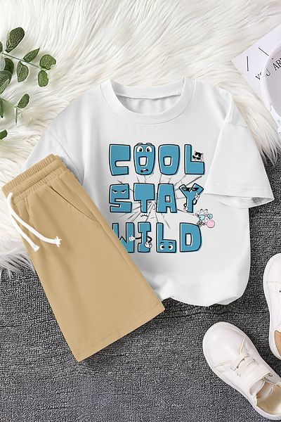 MYADA Set pentru copii din 2 piese cu imprimeu Premium Cool Stay Wild 23372