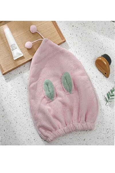 SB SizinBazar Pembe Sevimli Tavşan Saç Bonesi - Saç Havlusu