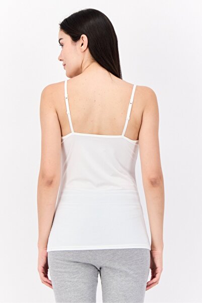 Bebe Women 2 Pieces Solid Sleeveless Tank Top, White/Black