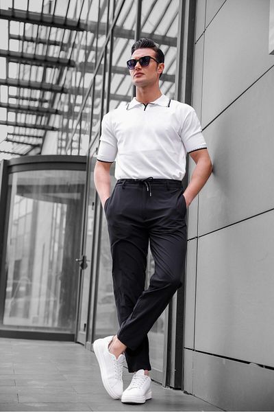 Pobudo Jogger Parachute Fabric Black Color Men's Trousers