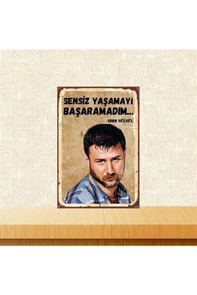 TAKIFİX Azer Bülbül Başaramadım 20-30 Cm Retro Ahşap Tablo Tkfx4537