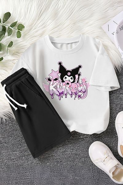 MYADA Premium Graffiti Written Baby Kuromi Colorful 2-Piece Children's Set 23408