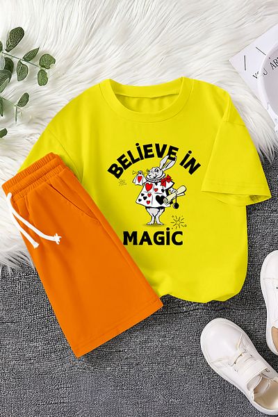 MYADA New Season Believe in Magic Rabbit Printed 2-Piece Children's Set 23380