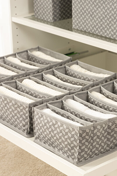 REKHOME Set of 3 7 Compartments Gray Cabinet Drawer Accordion Folding Socks Laundry Organizer Organizer