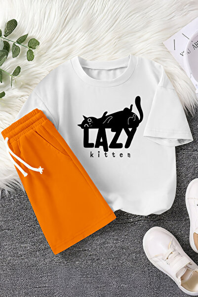 MYADA Premium set za decu sa printom lenjeg mačeta, 2 dela, 23350