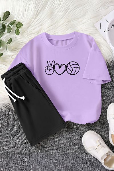 MYADA New Season Volleyball Love Printed 2-Piece Children's Set 23383