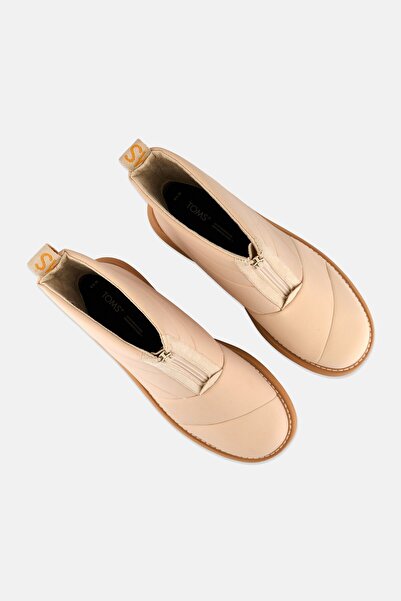 Toms Women Alpargata Mallow Puffer Zipper Closure Ankle Boots, Beige