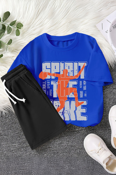 MYADA Set pentru copii din 2 piese imprimat pentru jucător de baschet New Sea...