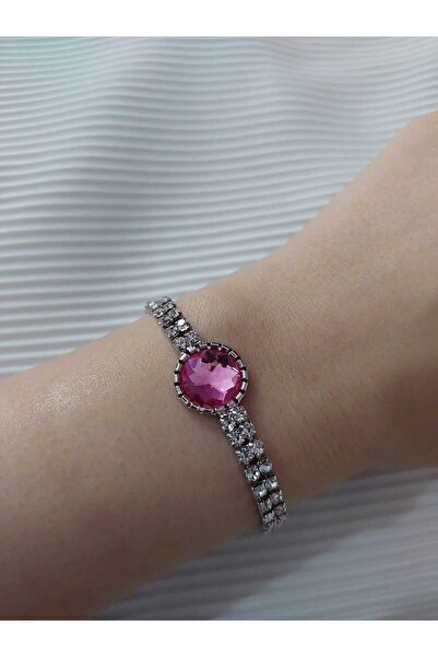 Avcıoğlu Aksesuar اسوارة نسائية حجر واحد موديل دائري حجر كريستال زركون اسوارة...