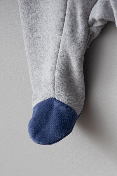 Bebitof Cute Balloon Elephant Patterned Cotton Velvet Jumpsuit